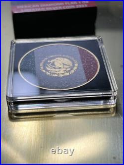 2023 Diamond Dust/Gold Flag Libertad Coin 1 oz Silver with Mintage of 500 Mexico 2023 Diamond Dust/Gold Flag Libertad Coin 1 oz Silver with Mintage of 500 Mexico