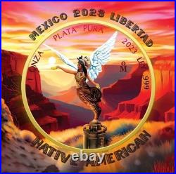 2023 Germania Colorized Mexico Libertad Native American Edition 1 oz Silver Coin