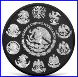 2023 LIBERTAD MEXICO BLACK PLATINUM & DIAMOND DUST 1oz SILVER COIN