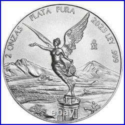 2023 Libertad 2 oz Mexico Silver Coin. 999 FINE Mexican Banco de México IN STOCK