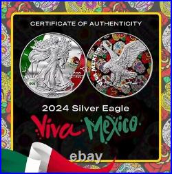 2023 Libertad/ 2024 ASE Mexican Pride 2 x 1 oz Silver Coin Set Mintage 500