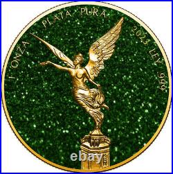 2023 Libertad Precious Gemstones Emerald 1 oz Silver Coin