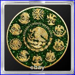 2023 Libertad Precious Gemstones Emerald Dust Gold Gilded 1 oz Silver 500 Minted