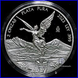 2023 Libertad Silver Proof Mexican 2 oz Onza Coin Mexico (In Capsule)