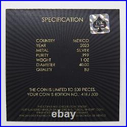 2023 Limited Edition 1oz Silver Black Platinum & 24k Mexico Libertad Box/COA