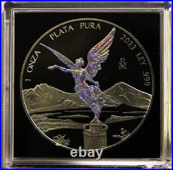 2023 MEXICO 1oz SILVER LIBERTAD SILVER RING HOLOGRAM AND RUTHENIUM FINISH