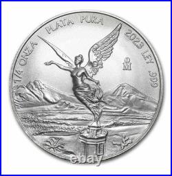 2023 Mex Lib Silver 5-Coin Set-1oz 1/2oz 1/4oz 1/10oz 1/20oz In Capsules BU. 999