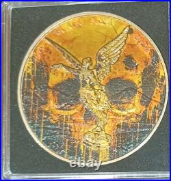 2023 Mexican Libertad 1 oz. Silver Coin VANITAS Colorized Gold Gilding Only 250