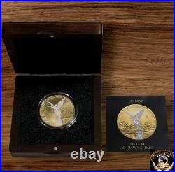 2023 Mexican Libertad Diamond Dust 24k Gold Finish Coin 1 oz. 999 Silver
