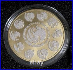2023 Mexican Libertad Diamond Dust 24k Gold Finish Coin 1 oz. 999 Silver