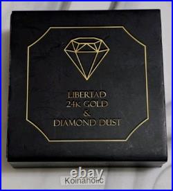 2023 Mexican Libertad Diamond Dust 24k Gold Finish Coin 1 oz. 999 Silver