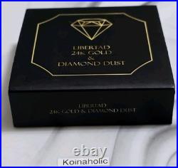 2023 Mexican Libertad Diamond Dust 24k Gold Finish Coin 1 oz. 999 Silver