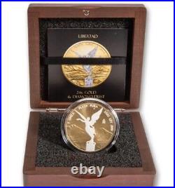 2023 Mexican Libertad Diamond Dust 24k Gold Finish Coin 1 oz Silver