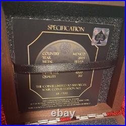 2023 Mexican Libertad Diamond Dust 24kGold Finish Coin1oz Silver STUNNING