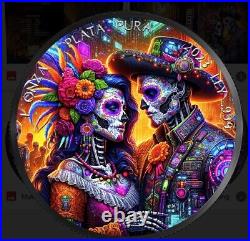 2023 Mexico 1 Oz Libertad Dia de los Muertos Cyberpunk Only 500 in Box & COA