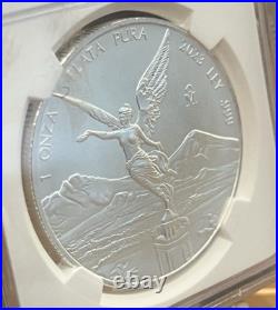 2023 Mexico 1 Oz Silver Libertad NGC MS70 First Releases BU. 999