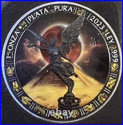2023 Mexico 1 oz Silver Libertad Aztec Eclipse Edition with Sleeve, COA