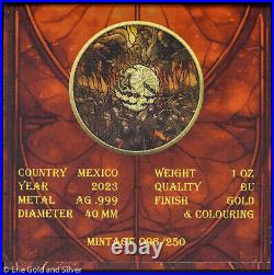 2023 Mexico 1 oz Silver Libertad Stained Glass Hell Edition with Sleeve & COA