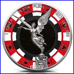 2023 Mexico 1 oz silver Colorized Libertad Poker Chip Edition Mintage 500