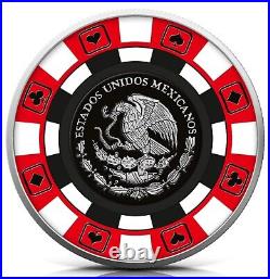 2023 Mexico 1 oz silver Colorized Libertad Poker Chip Edition Mintage 500