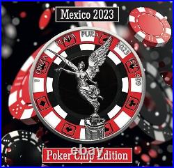 2023 Mexico 1 oz silver Colorized Libertad Poker Chip Edition Mintage 500