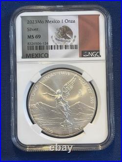2023 Mexico 1oz Silver Libertad MS69 NGC WITH TONING Beautiful Coin
