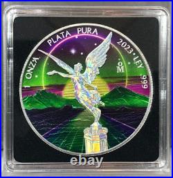 2023 Mexico 1oz Silver Libertad Vaporwave Edition Icon Mint Metallic Holo