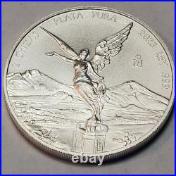 2023 Mexico 2 oz Onza Silver Libertad Coin, Ley. 999 Fine Silver- Mx-23AKK