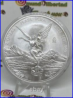 2023 Mexico 2 oz Silver Libertad Coin in Capsule IN HAND