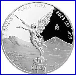 2023 Mexico 5 oz Silver Libertad Proof LOW MINTAGE 2000