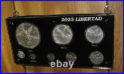 2023 Mexico 7 Coin Silver Libertad Set 5oz 2oz 1oz 1/2oz 1/4oz 1/10oz 1/20oz