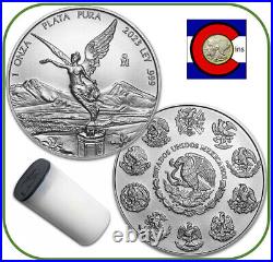 2023 Mexico BU Silver 1 oz Libertad Mexican Coin - 2 tubes x 25 = 50 coins