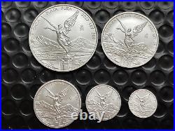 2023 Mexico BU Silver Libertad 5 Coin Set (1/20 1/10 1/4 1/2 & 1 oz) Fractional