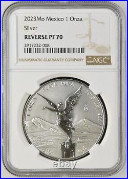 2023 Mexico Libertad 1 Onza Reverse Proof 1 oz. 999 Silver Coin NGC REV PF 70