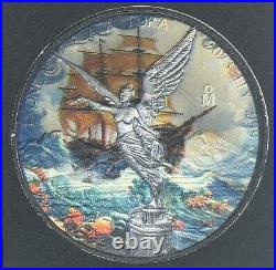 2023 Mexico Libertad 1 oz. 999 Silver Colorized-Beauty By The Sea- Mintage 100