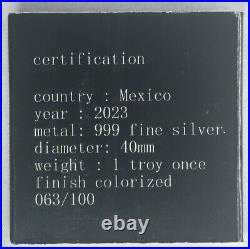 2023 Mexico Libertad 1 oz. 999 Silver Colorized-Beauty By The Sea- Mintage 100