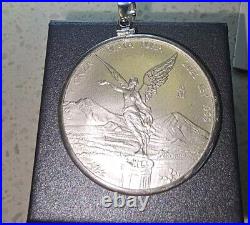 2023 Mexico Libertad 1 oz BU Mexican Silver Coin in Bezel