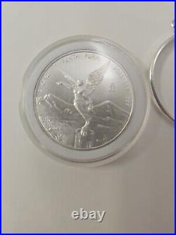 2023 Mexico Libertad 1 oz BU Mexican Silver Coin in Bezel