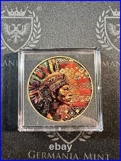 2023 Mexico Libertad 1 oz Silver Aztec Empire Woman Colored & Gold Gilded