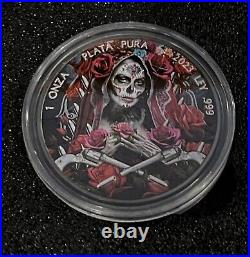 2023 Mexico Libertad 1oz Silver Santa Muerte Black Ruthenium And Color 400 Mint