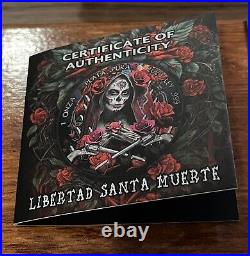 2023 Mexico Libertad 1oz Silver Santa Muerte Black Ruthenium And Color 400 Mint