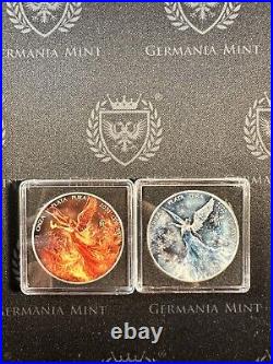 2023 Mexico Libertad 2 x 1 oz Silver Colored Fire & Ice Edition Mintage 250 per