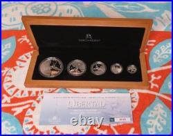 2023 Mexico Libertad 5 Coin. 999 Silver Proof Set in Wood Case with COA