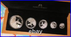 2023 Mexico Libertad 5 Coin. 999 Silver Proof Set in Wood Case with COA