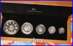 2023 Mexico Libertad 5 Coin. 999 Silver Proof Set in Wood Case with COA