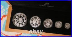 2023 Mexico Libertad 5 Coin. 999 Silver Proof Set in Wood Case with COA