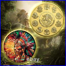 2023 Mexico Libertad Aztec Empire #1 Warrior 24k gold gild 1 oz silver coin