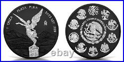 2023 Mexico Libertad Black Platinum & Diamond Dust Wooden Box COA 500 minted