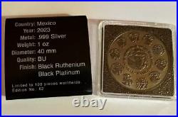 2023 Mexico Libertad Black on Black Ruthenium 1 oz silver coin