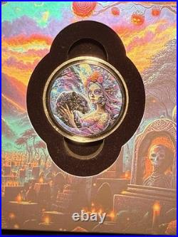 2023 Mexico Libertad Dia de los Muertos 1 oz Silver Colorized Coin Big Cat